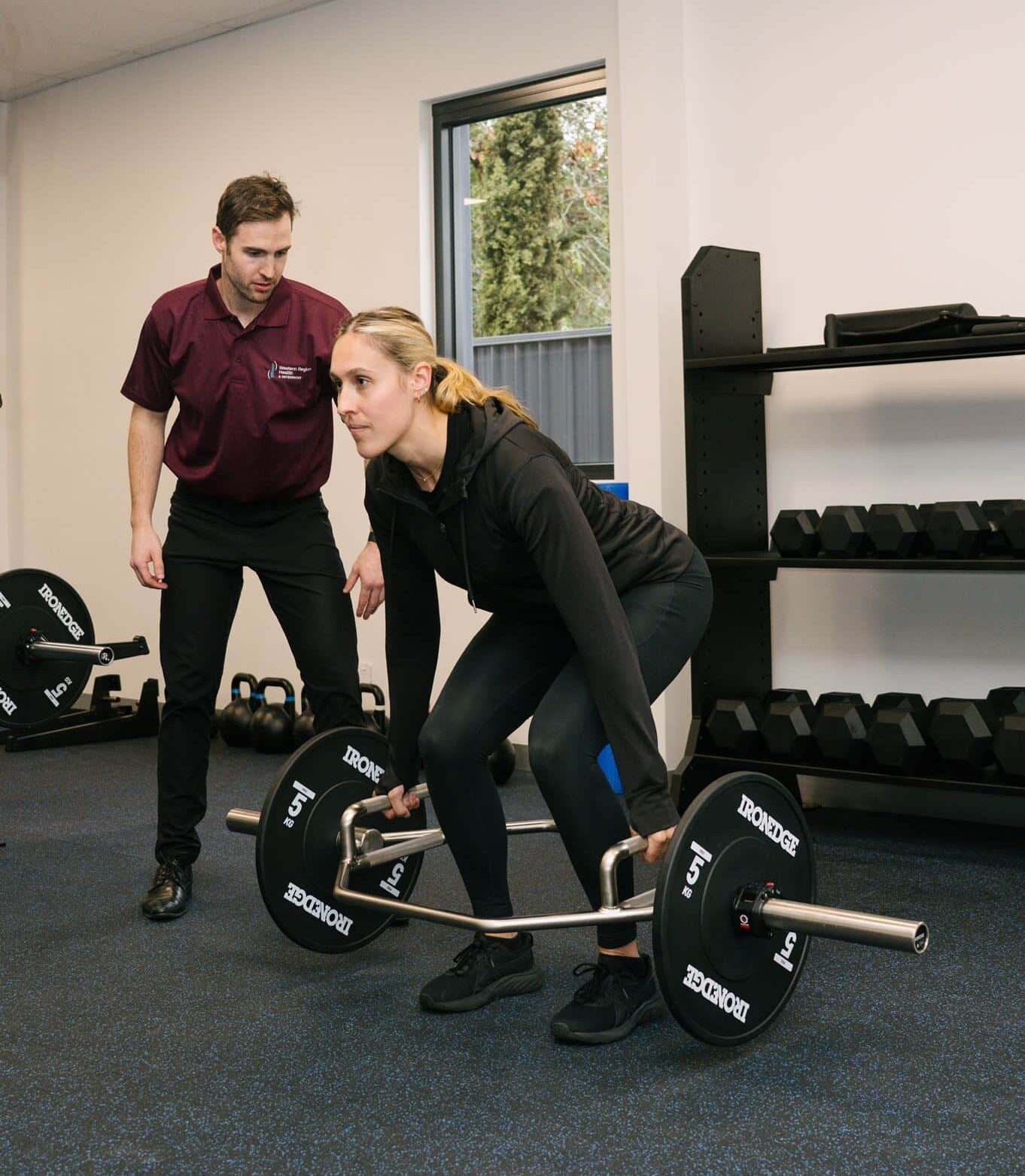 Small group fitness class with coach